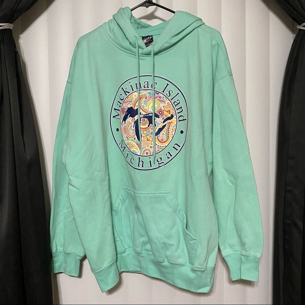 Point Sportswear Teal Mackinac Island, Michigan hoodie.
